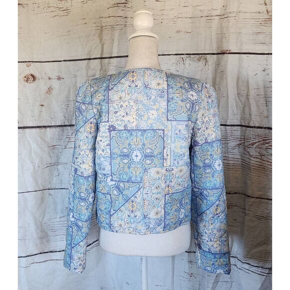 Anthropologie Dolan Bow Front Linen Quilted Lady Jacket Size Medium NWT - Picture 4 of 8